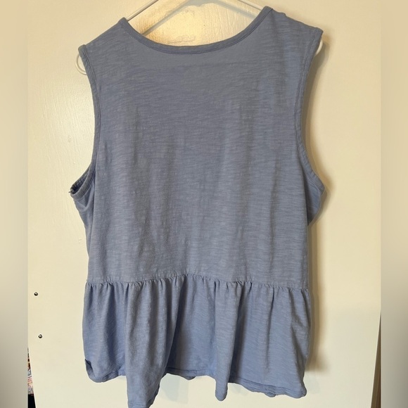 Lane Bryant 18/20 2X Blue and Silver Summer Peplum Plus Tank Top - Picture 8 of 12